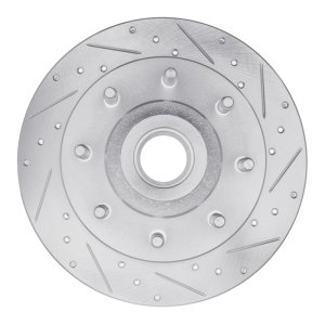 Dodge B2500 Brake Rotor (1) - Front Right - R1 Concepts - Drilled & Slotted - Silver - `98-`03